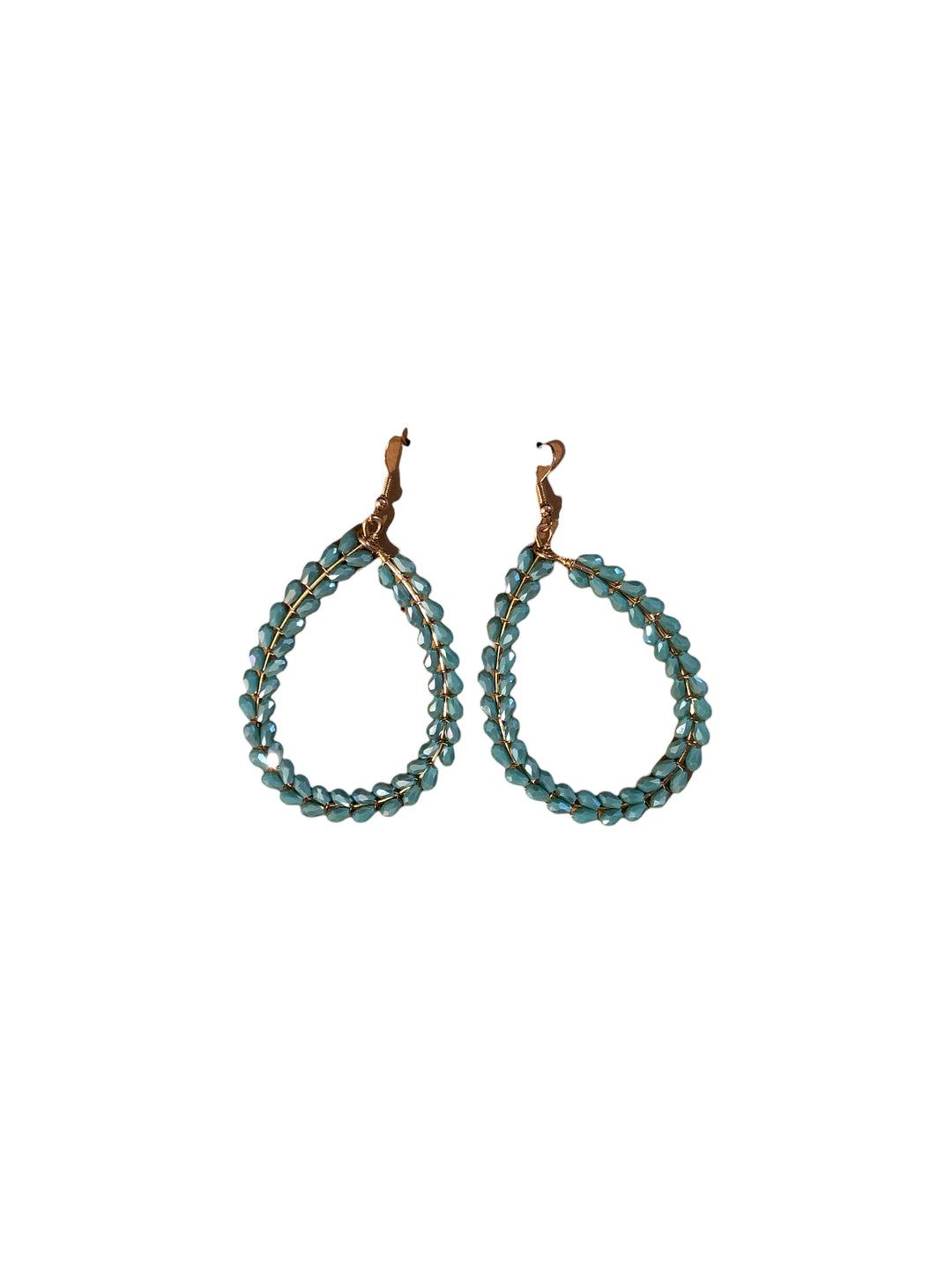 Turquoise beaded teardrop earring