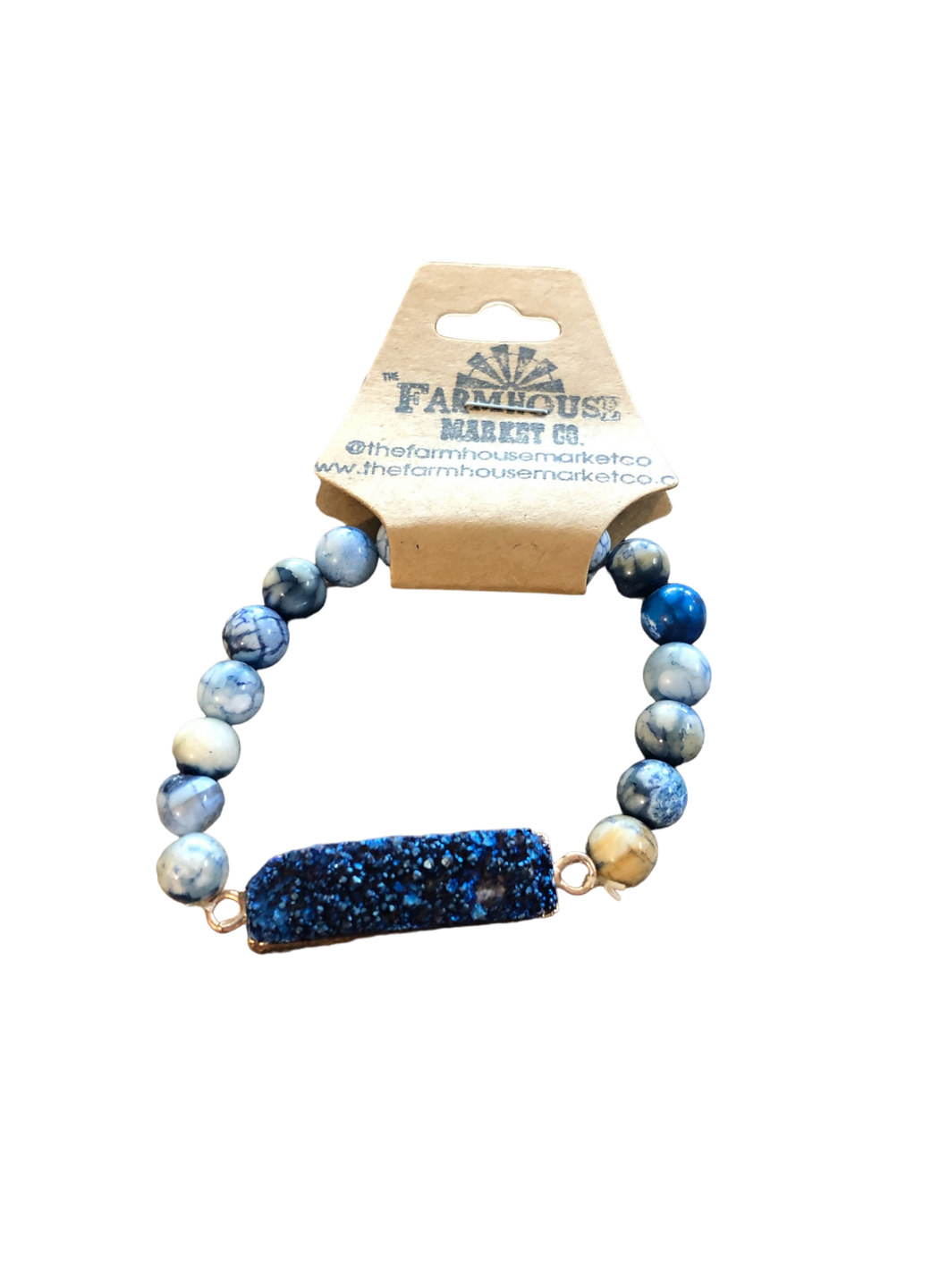 Blue druzy stone bracelet