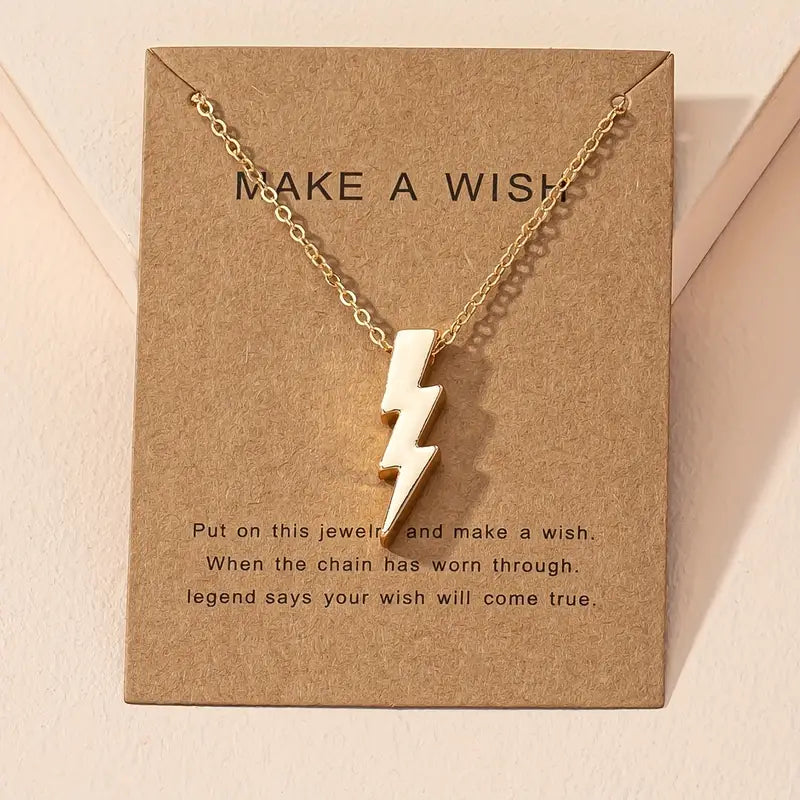 Lightning bolt wish necklace