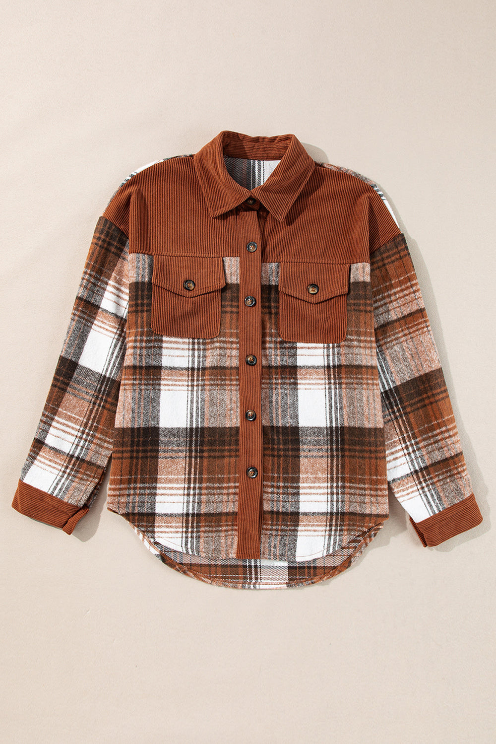 Plaid Corduroy Shacket July.