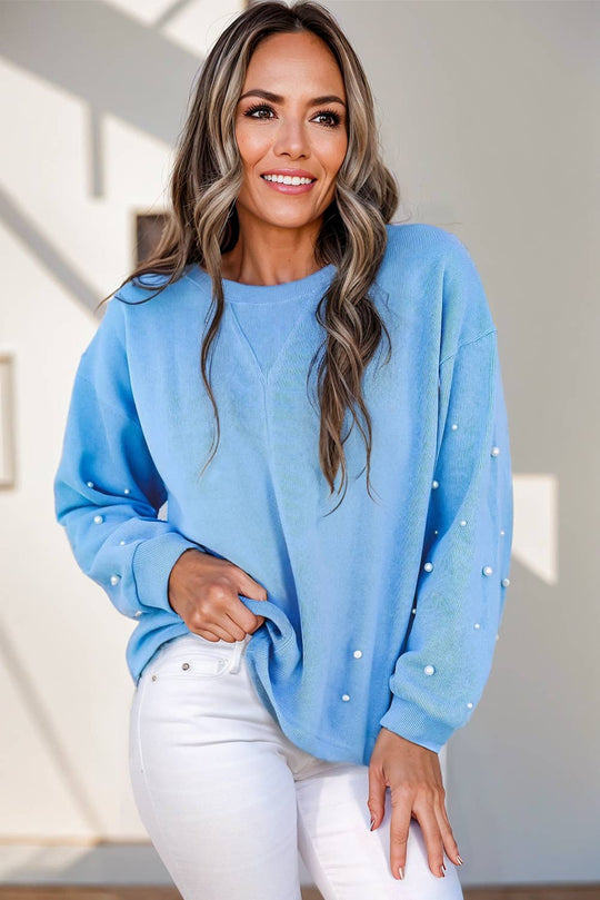 Miss Pearl Drop Shoulder Sweatshirt