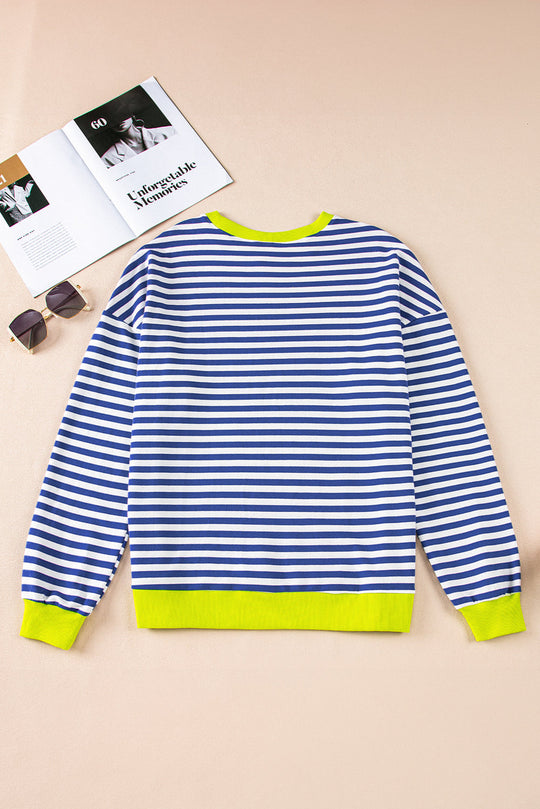 Blue Stripe Baggy Sweatshirt LT