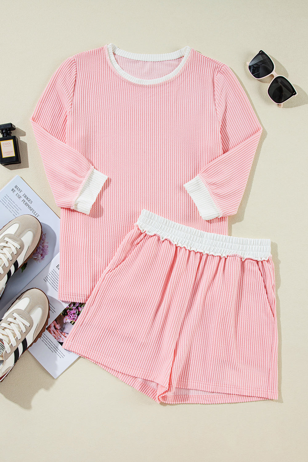 Pink Corded Colorblock Set LT