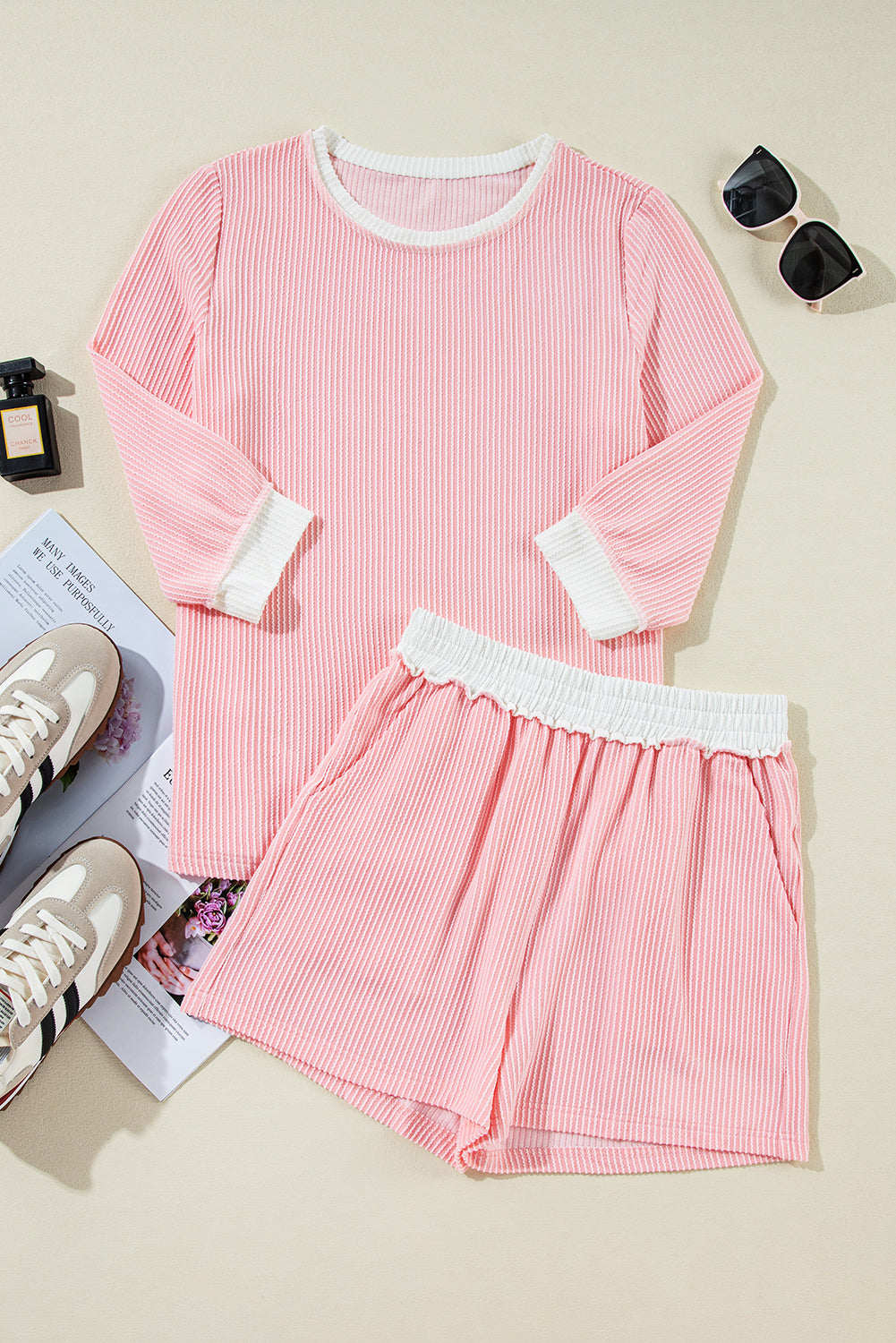 Pink Corded Colorblock Set LT