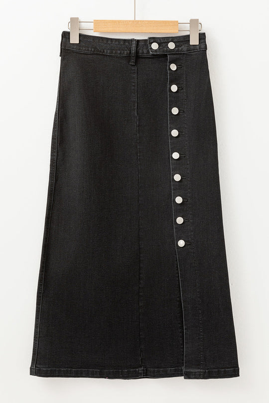 Black Button Skirt LT