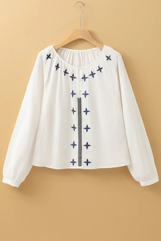 White Embroidered Blouse LT