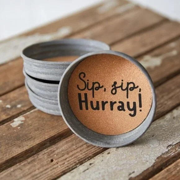 Sip Sip Hurray Mason Jar Coasters