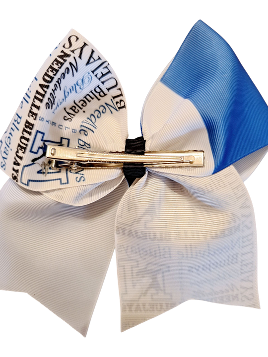 Needville Bluejay Hair Bow, alternate view