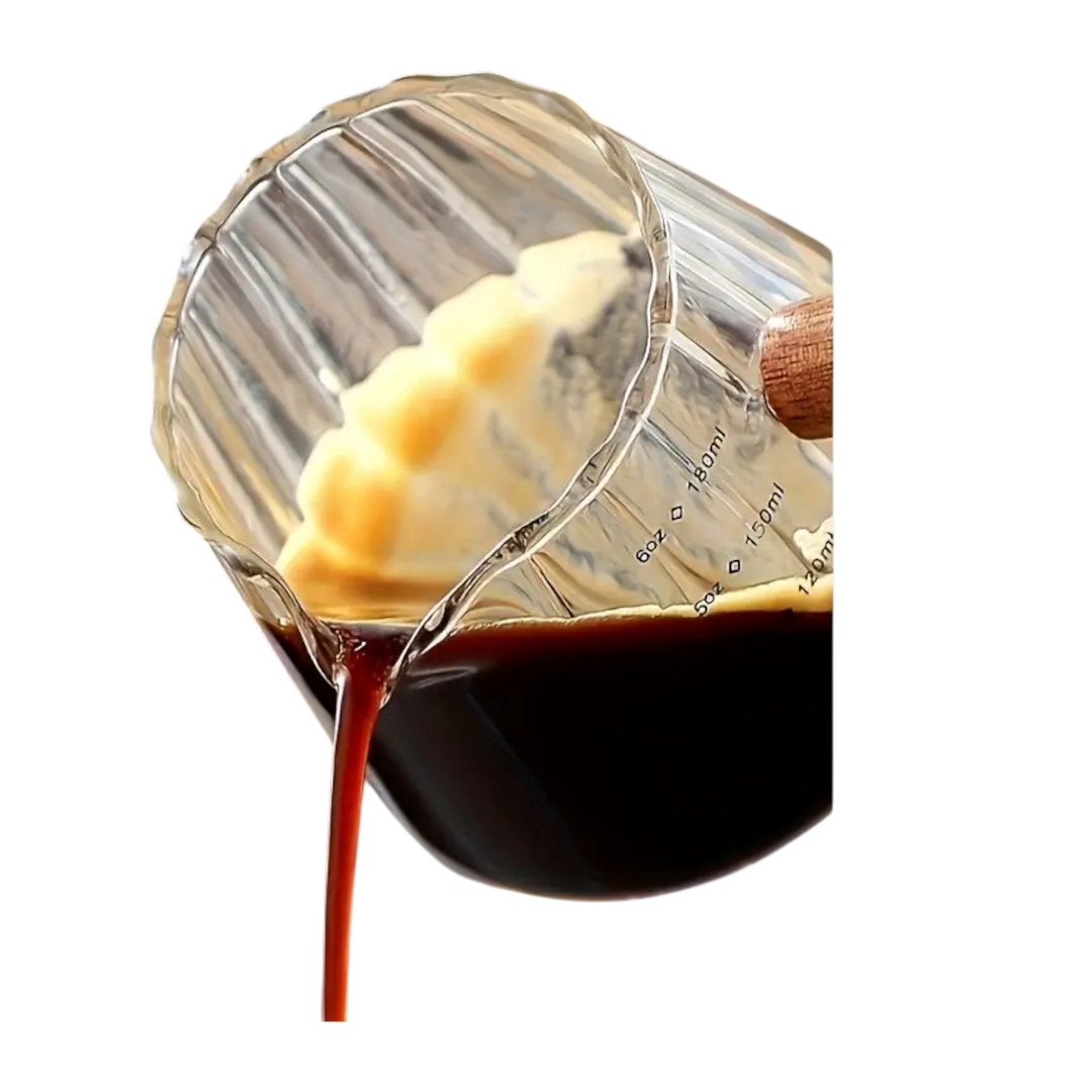 Glass Measuring Cup with Wood Handle