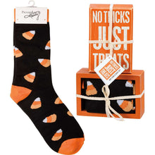 Load image into Gallery viewer, Halloween Sign and Sock Set
