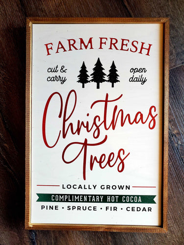 Farm fresh Christmas trees sign