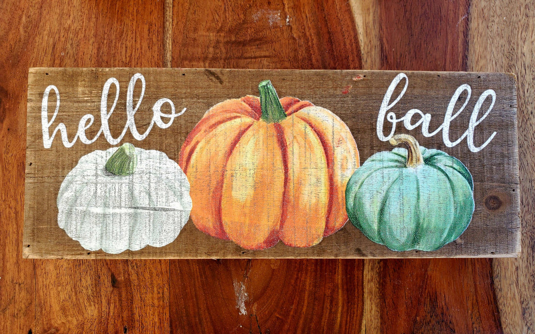 Hello fall box sign