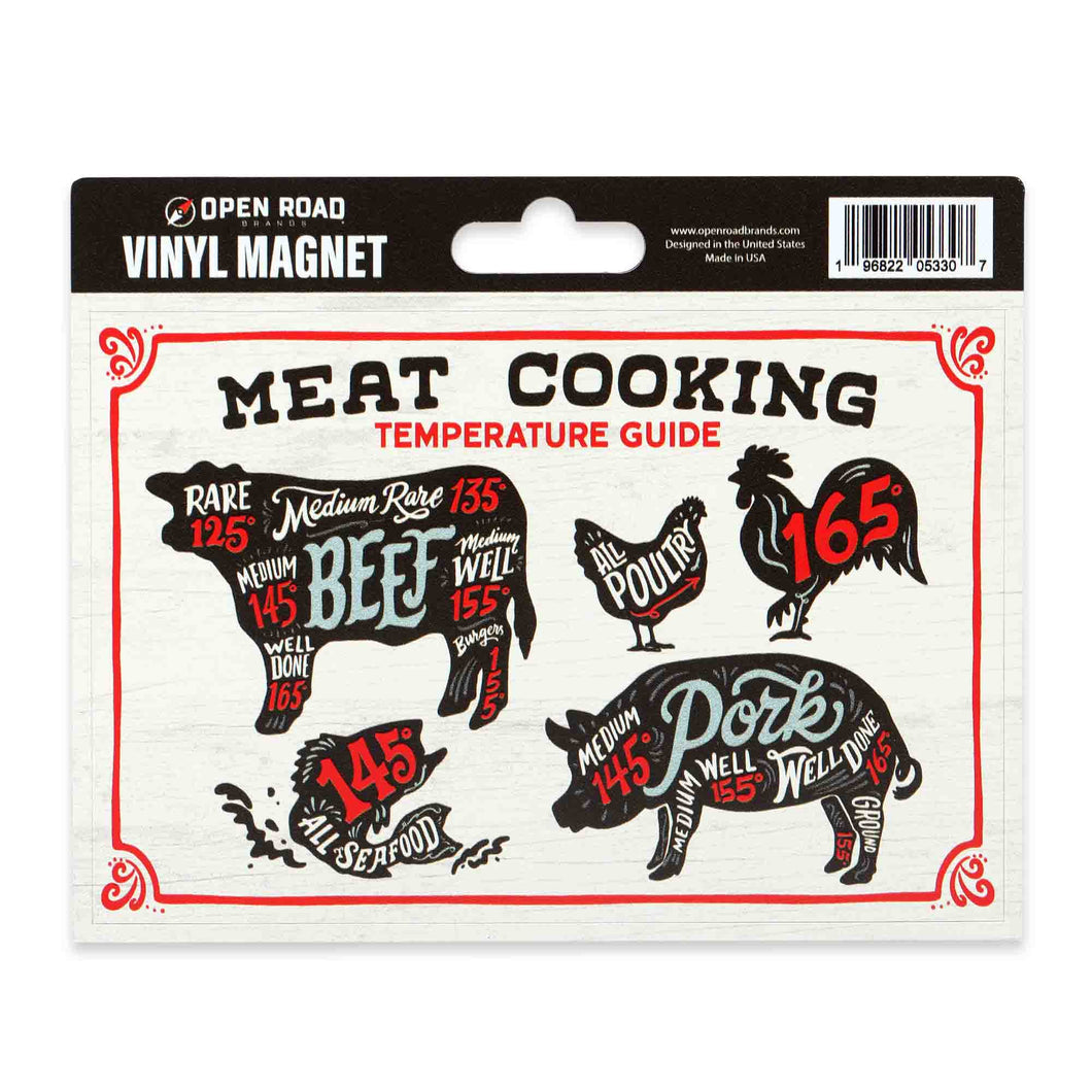 Meat Cooking Temperature Guide Vinyl Magnet